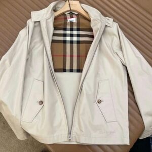Burberry Beige Jacket with Plaid Lining - Mens - Size 58